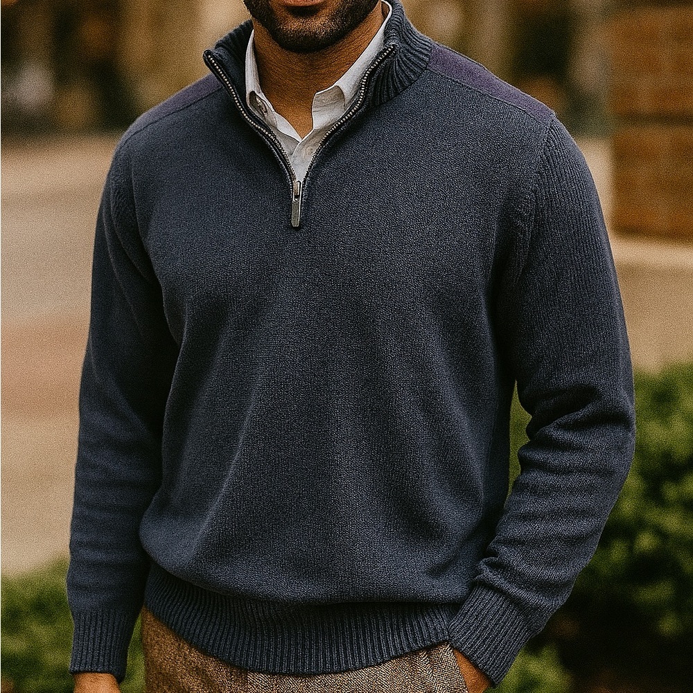 Vintage Oscar De‎ La Renta 1/4 Zip Pullover Sweater